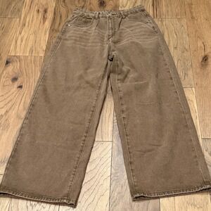 SHEIN Women Brown High Waisted Wide Leg Jeans‎ sz L 8/10 NWOT